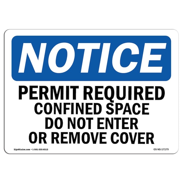 OSHA, Permit Required Confined Space Do Not Enter, 24in X 18in Rigid Plastic, OS-NS-P-1824-L-17179